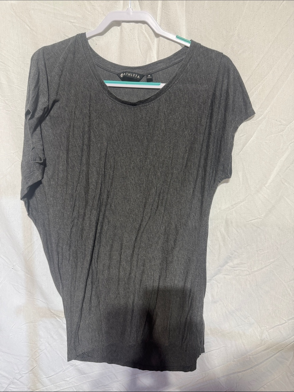 Athleta Charcoal Gray Scoop Neck Short Sleeve Tee